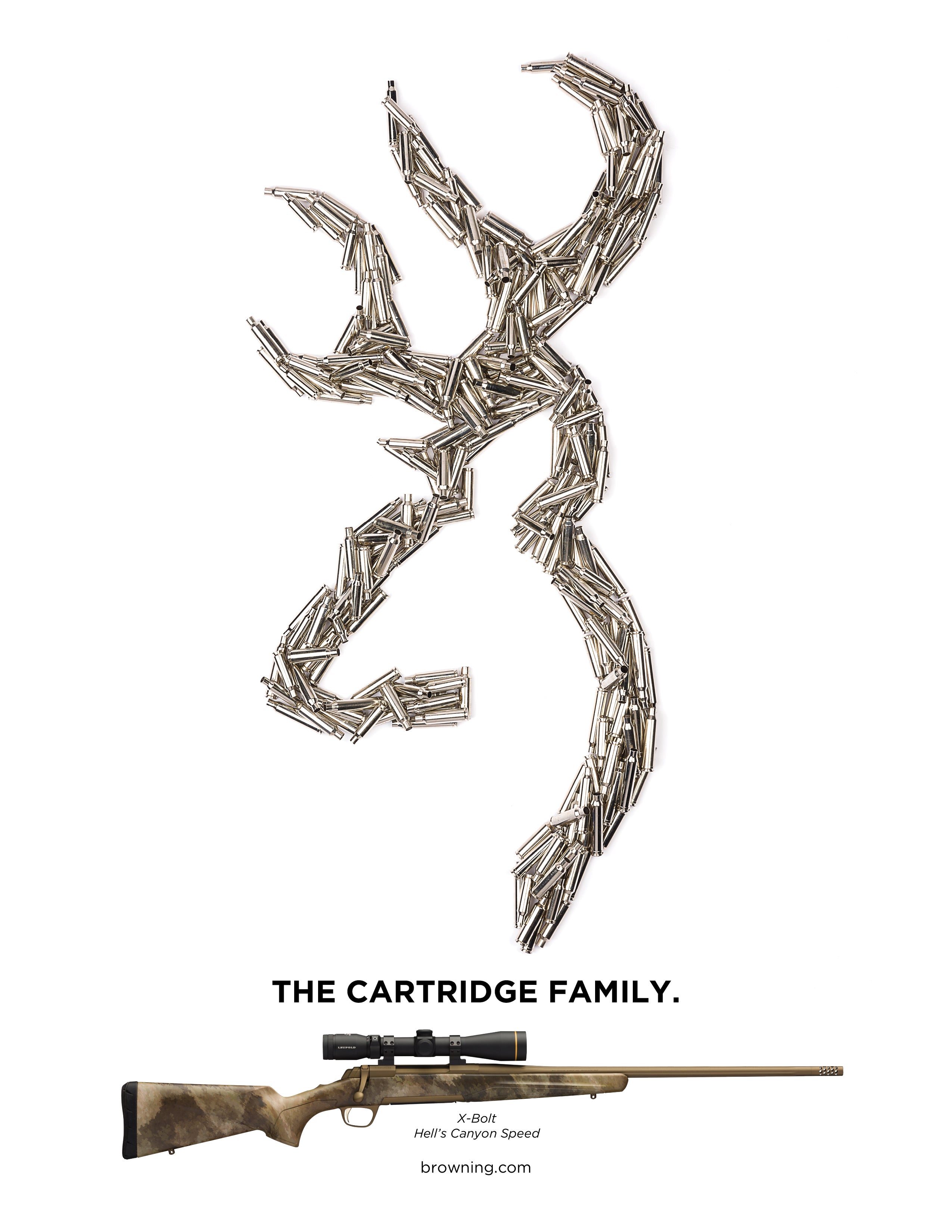 Rifle Cartridge Buckmark Logo with X-Bolt
