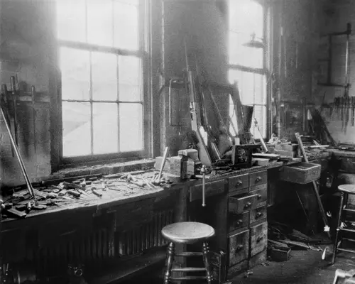 Workbench where John M. Browning created the semi-auto shotgun.