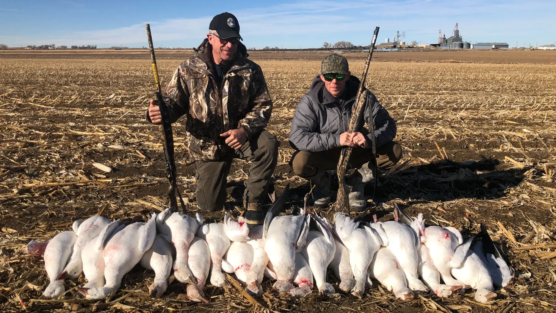 Hunters with Snow Geese and Browning Shotguns