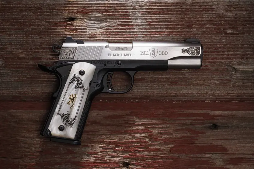 1911-380 Medallion Stainless Engraved Full Size