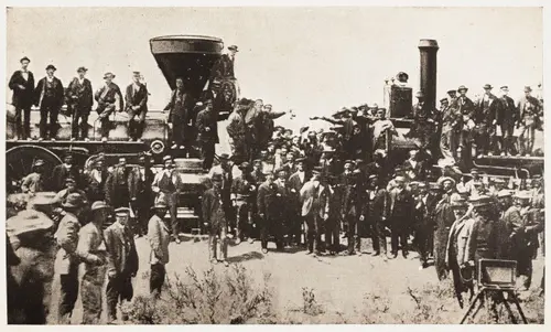 Golden spike in Promontory Summit in Utah