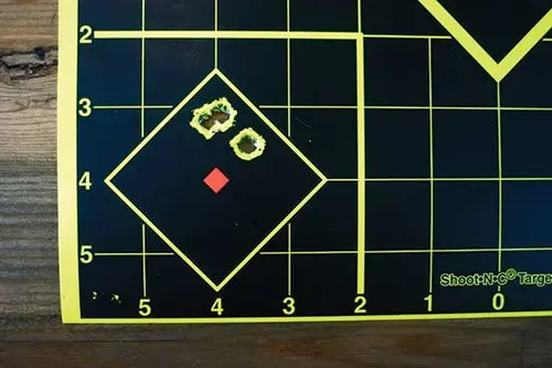 Sub MOA 3 shot group from a BAR Mk 3 semi-auto rifle. 