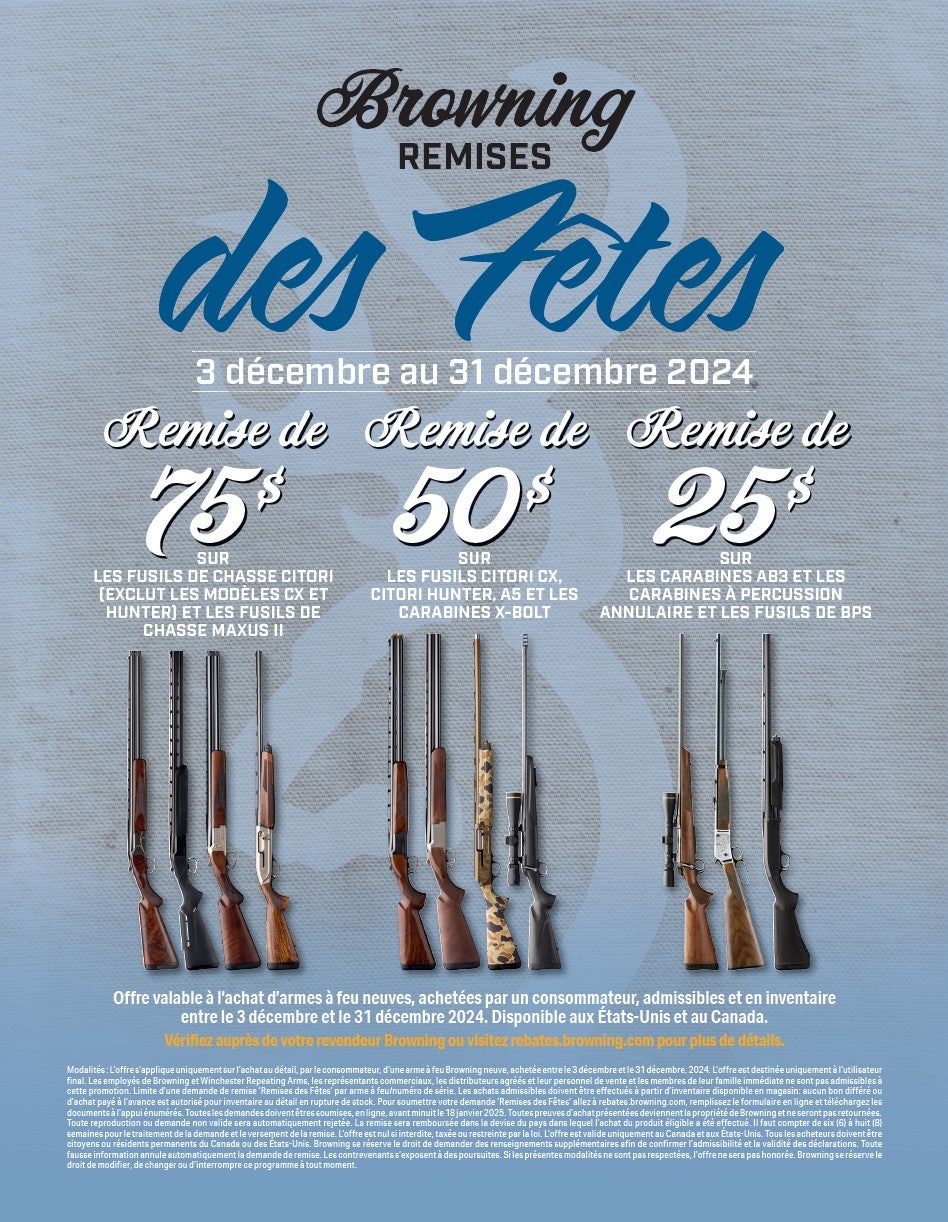 Browning Firearms Holiday Savings Rebate - French